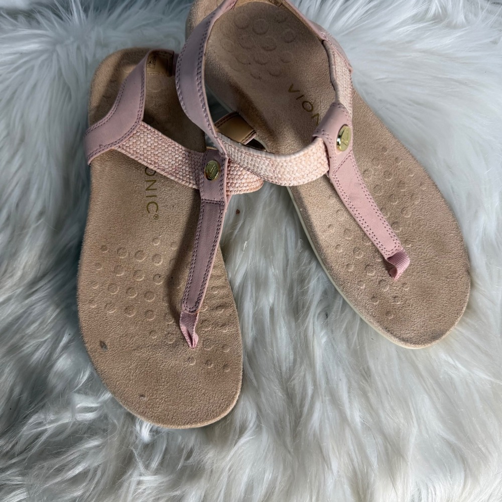 Vionic Brea Pink‎ T-Strap Orthotic Sandals Womens 7.5 LA:02-2024